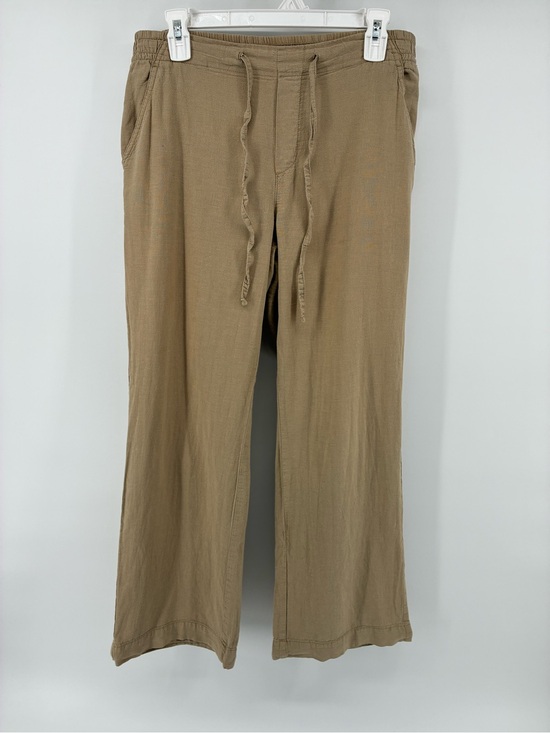 Joe Fresh Pants - Joe Fresh Linen Blend Wide-Leg Drawstring Pants in Khaki